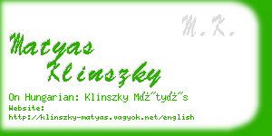 matyas klinszky business card